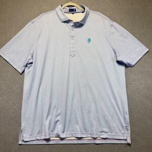 Stitch Golf Men XL Polo Shirt Blue Pink Geometric Diamond Print Performance 1895